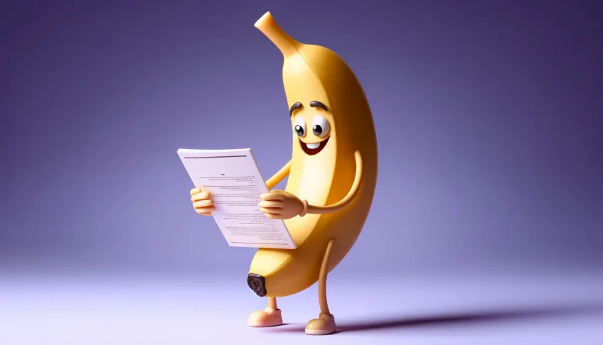 Mr. Happy Banana læser Bananakit-anvisninger