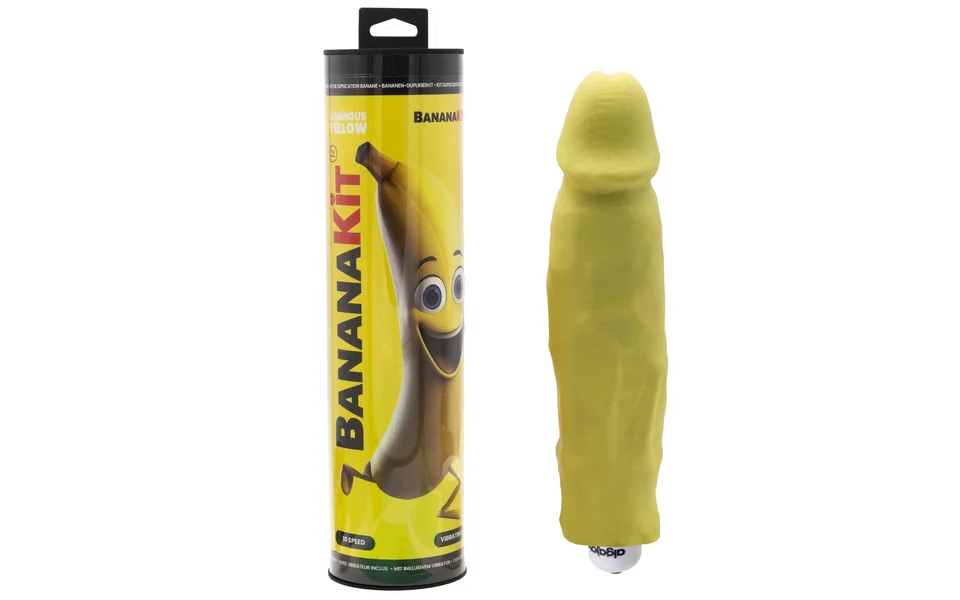 BananaKit packaging and yellow cast on a white background.