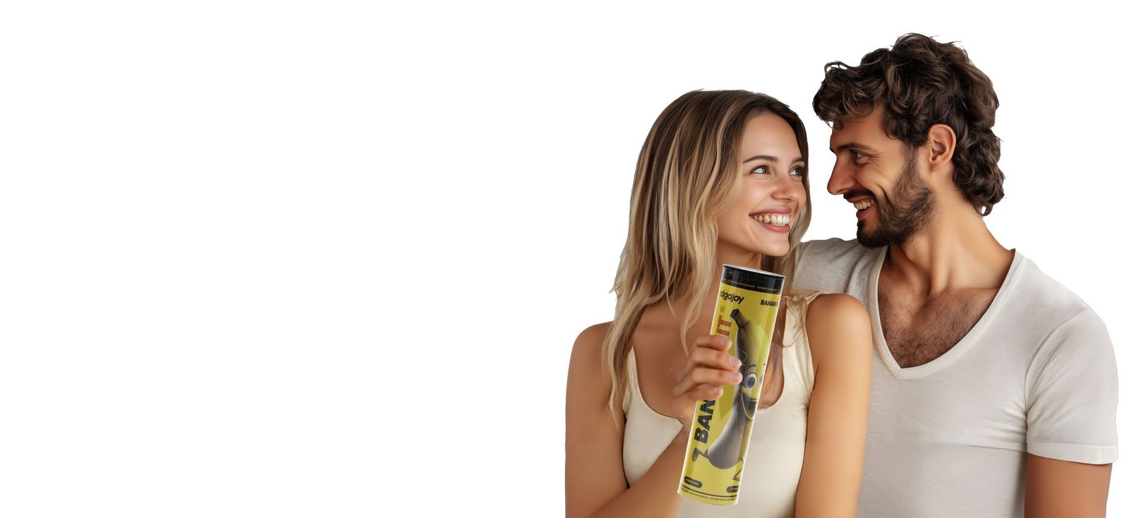 Couple using Bananakit DIY penis cloning kit