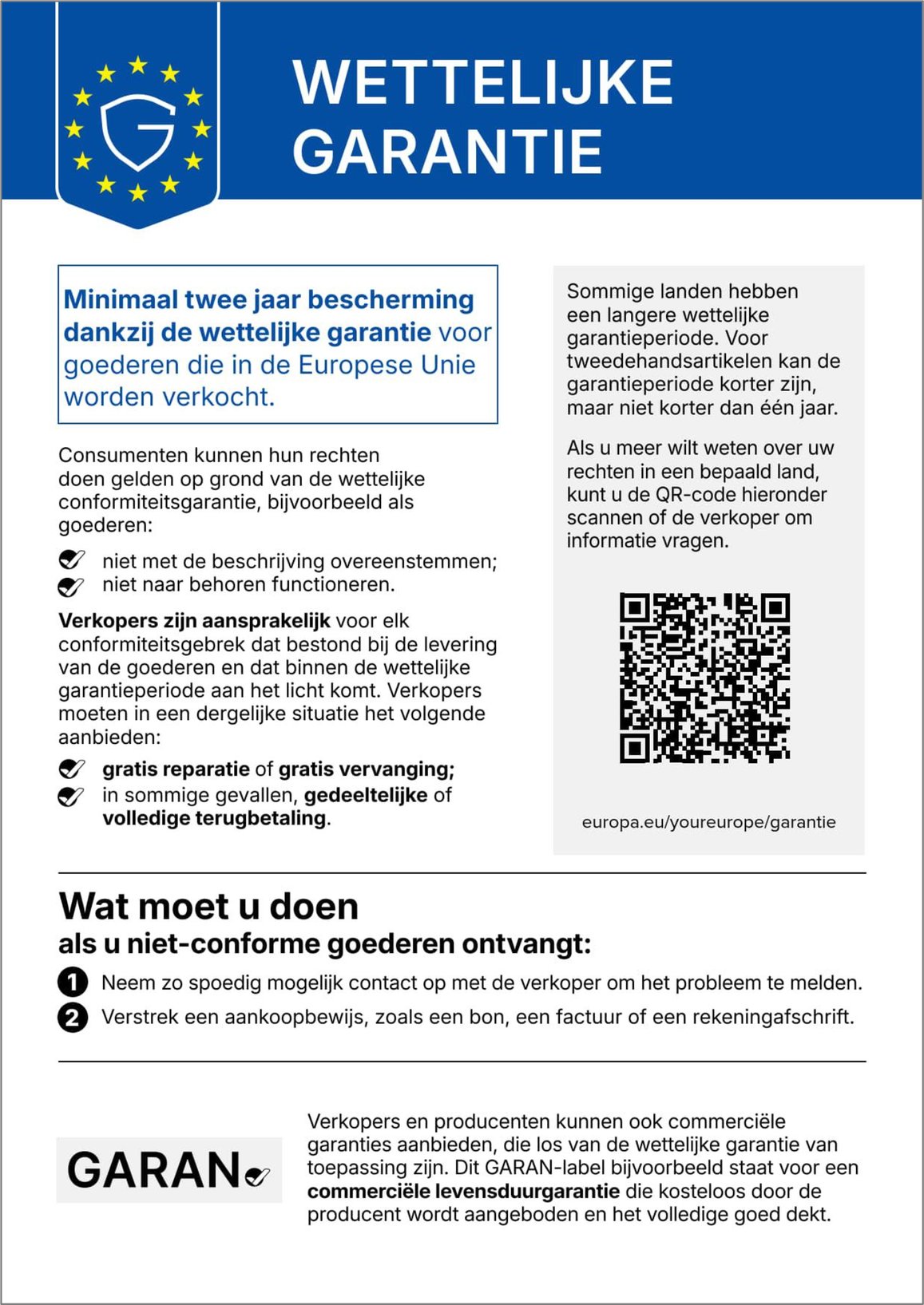 Wettelijke conformiteitsgarantie